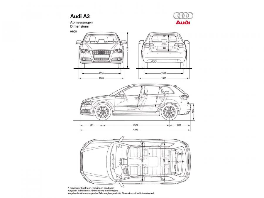 Схема Audi A3 Sportback (8PA) 2008 года  (WW) (фото 20 из 20)